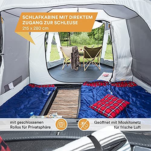 Skandika Pitea XL Up - Tienda de campaña para Coches para 4 Personas - con Cabina para Dormir - 2,3 m de Altura - Impermeable - 3000 mm de Columna de Agua