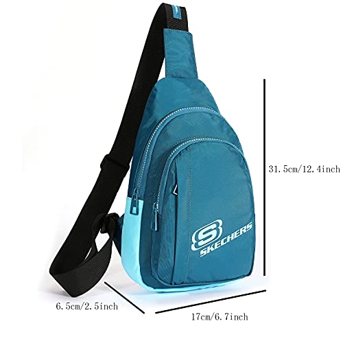 Skechers Bolso Hombre Bandolera Pequeña Bandoleras Hombre Ligera para Escuela, Gimnasio y Compras, Adultos y Niños, Azul