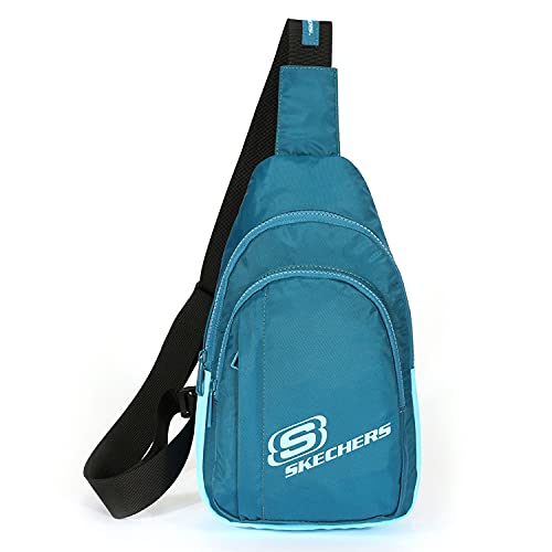 Skechers Bolso Hombre Bandolera Pequeña Bandoleras Hombre Ligera para Escuela, Gimnasio y Compras, Adultos y Niños, Azul