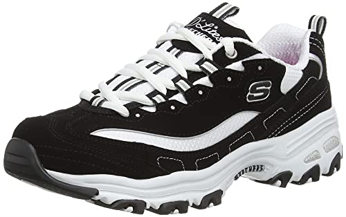 Skechers D'Lites-Biggest Fan, Zapatillas Mujer, Negro (BKW Black Trubuck/Mesh/Trim), 37.5 EU