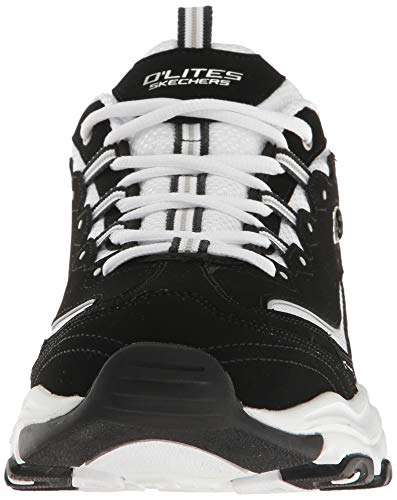 Skechers D'Lites, Zapatillas Hombre, Negro (Black Trubuck/White Mesh/Silver Trim BKW), 47.5 EU