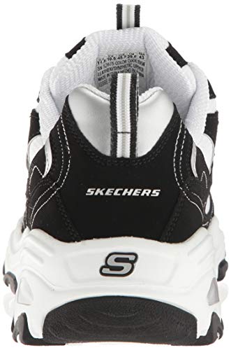 Skechers D'Lites, Zapatillas Hombre, Negro (Black Trubuck/White Mesh/Silver Trim BKW), 47.5 EU