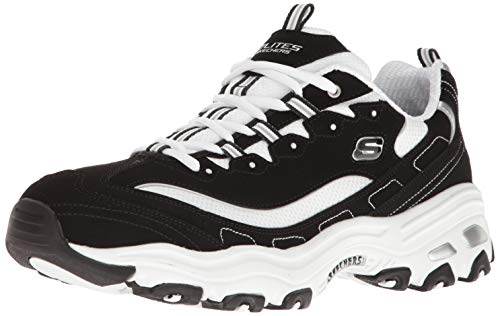 Skechers D'Lites, Zapatillas Hombre, Negro (Black Trubuck/White Mesh/Silver Trim BKW), 47.5 EU