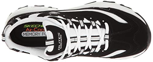 Skechers D'Lites, Zapatillas Hombre, Negro (Black Trubuck/White Mesh/Silver Trim BKW), 47.5 EU