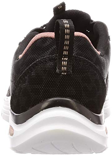 Skechers Empire D'Lux-Spotted, Zapatillas Mujer, Negro (BKRG Black Mesh/Rose Gold Trim), 38 EU