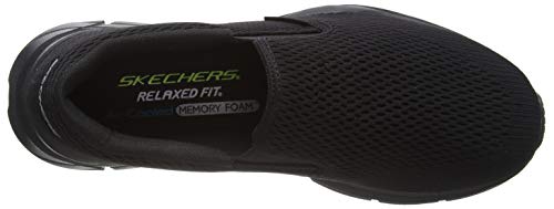 Skechers Equalizer 4.0, Zapatillas sin Cordones Hombre, Azul (Black Engineered Mesh/Black Trim BBK), 44 EU