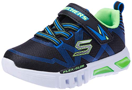 Skechers Flex-Glow, Zapatillas, Multicolor (BBLM Black Textile/Synthetic/Blue & Lime Trim), 32 EU