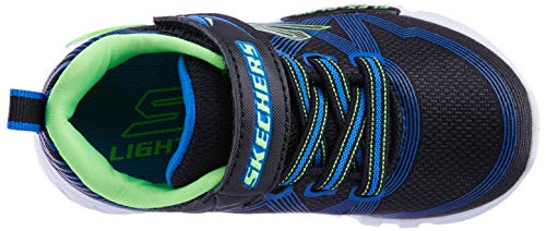Skechers Flex-Glow, Zapatillas, Multicolor (BBLM Black Textile/Synthetic/Blue & Lime Trim), 32 EU