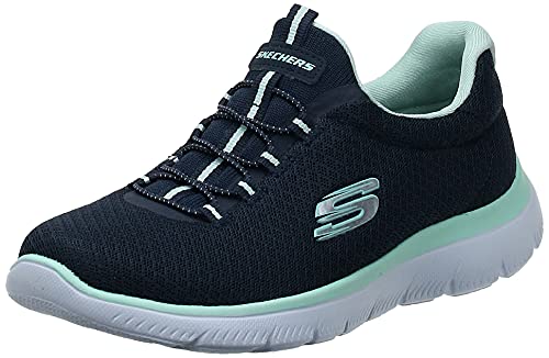 Skechers Summits, Zapatillas Mujer, Azul (Navy/Aqua), 38 EU