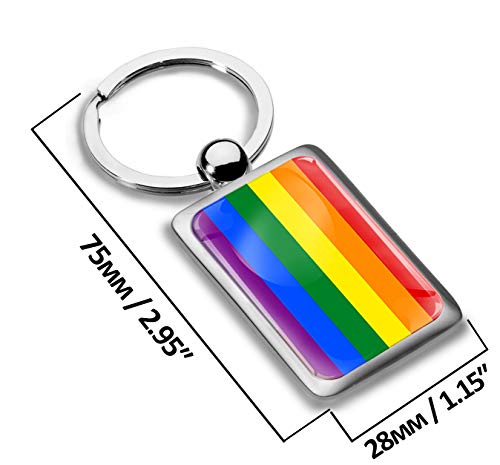 Skino Biomar Labs® Llavero con Caja de Regalo de Metal en 3D para Hombres y Mujeres Bandera del LGBT Orgullo Gay Pride Lesbian Rainbow Peace KK 253