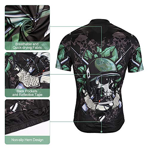 SKYSPER Hombres Jersey + Pantalones Cortos Mangas Cortas de Ciclismo Ropa Maillot Transpirable para Deportes al Aire Libre Ciclo Bicicleta