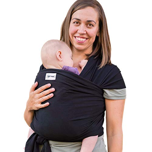 Sleepy Wrap Ergo Fular Portabebés - Black - Regalo Ideal, Porta Bebés de Tela Suave y Elástico