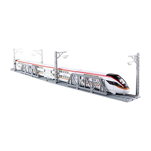 SM SunniMix Juguete de Tren de Alta Velocidad Tire hacia atrás Juguete de Metro de Alta simulación Trenes de 3 Piezas Dos Pisos conectados magnéticamente para el - Rojo