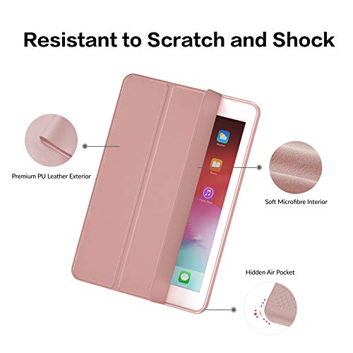 SmartDevil Funda para iPad 9,7 Pulgadas 2018/2017, Funda para iPad 6 / Funda para iPad 5 con Auto-Sueño/Estela y Soporte, Ligera Carcasa para el iPad 6/5 Generación con Tapa Inteligente, Oro Rosa