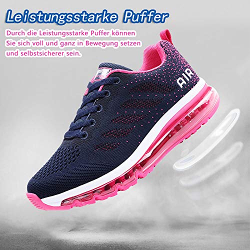 Smarten Zapatillas de Running Hombre Mujer Air Correr Deportes Calzado Verano Comodos Zapatillas Sport Blue Red 39 EU