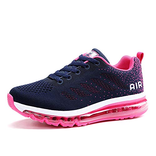 Smarten Zapatillas de Running Hombre Mujer Air Correr Deportes Calzado Verano Comodos Zapatillas Sport Blue Red 39 EU