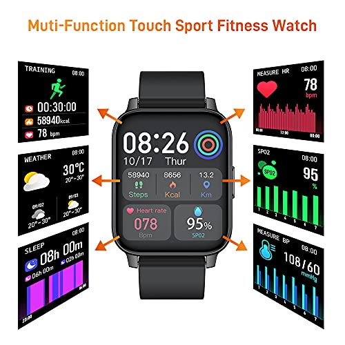 Smartwatch, Reloj Inteligente Deportivos Hombre Mujer Pantalla TFT de 1,69”, Impermeable IP68 Pulsera Actividad Sport con Fitness Tracker Monitor de Sueño Contador Caloría Pulsómetros Podómetro