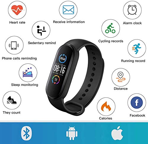 Smartwatch,Pulsera de Actividad física,Reloj Inteligente con Oxígeno Sanguíneo Presión Arterial Frecuencia Cardíaca,podómetro,Calorías,Pulsera Deportiva, Monitores de Actividad,Pulsera de Fitness