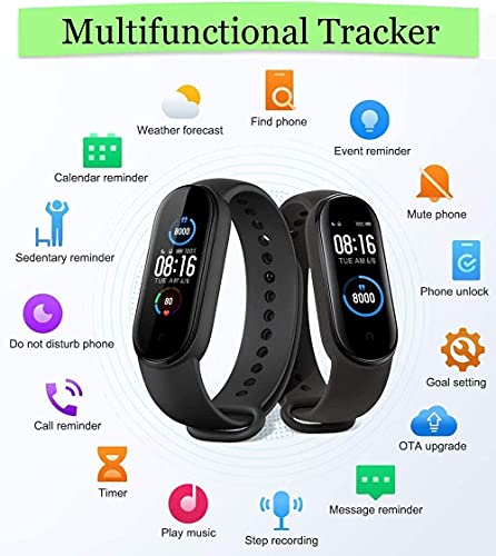 Smartwatch,Pulsera de Actividad física,Reloj Inteligente con Oxígeno Sanguíneo Presión Arterial Frecuencia Cardíaca,podómetro,Calorías,Pulsera Deportiva, Monitores de Actividad,Pulsera de Fitness