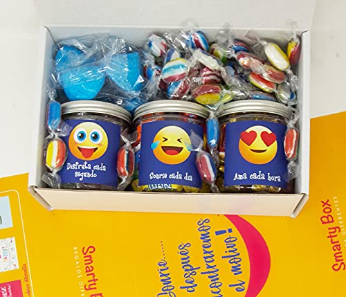 SMARTY BOX Regalo Caja original de Caramelos y Gominolas, con frases. para Amiga, Novía. Chuches, Chucherías sin Gluten Golosinas