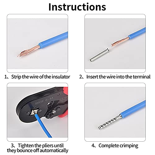 smatime 600 Pzs 10-22 AWG Terminales de Cables Electricos No Aislados Conector de Crimpado de Cobre Estañado Conector Terminales Kit para DIY Proyectos Eléctricos 0,5/0,75/1,0/1,5/2,5/4,0/6,0 mm²