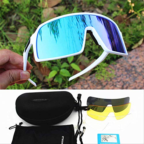 SMEI Gafas Polarizadas Ciclismo Gafas De Sol Hombres Mujeres Deporte Carretera Mtb Montaña Bicicleta Gafas Gafas Gafas De Sol Sutro-blanco.azul