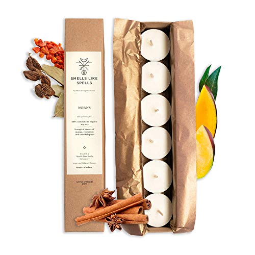 SMELLS LIKE SPELLS Velas perfumadas de té – hechas de cera de soja – Ideal para aromaterapia – Regalo natural hecho a mano para cumpleaños, día de San Valentín, Navidad – 6 unidades, talla única