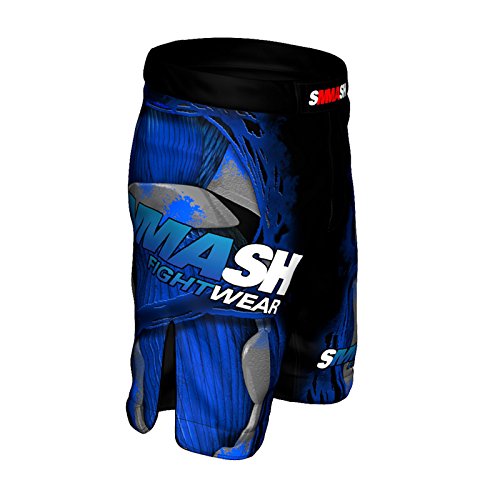 SMMASH Machine Deporte Profesionalmente Pantalones Cortos MMA para Hombre, Shorts MMA, BJJ, Grappling, Krav Maga, Material Transpirable y Antibacteriano, (S)