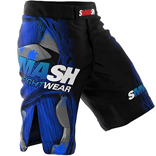 SMMASH Machine Deporte Profesionalmente Pantalones Cortos MMA para Hombre, Shorts MMA, BJJ, Grappling, Krav Maga, Material Transpirable y Antibacteriano, (S)
