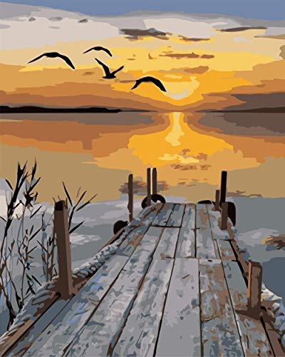 Smyidel Pintura por números, Kits de Pintar acrílica DIY para Adultos Niños Principiantes Fácil sobre Lienzo 16x20 con Pinturas y Pinceles (sin Marco) (10)