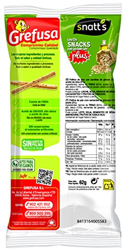 Snatt's Grefusa Palitos de Trigo con Pipas, 62g