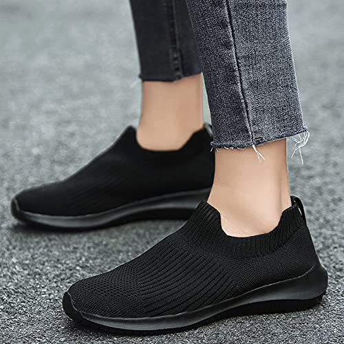 Sneakers Breathable Sports Solid Mesh Color Runing Shoes Women Shoes Outdoor Women's Sneakers (Black, 39.5)