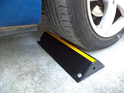 SNS SAFETY LTD Tope de Rueda de Acero, de Bajo Perfil para los Estacionamientos y Plazas de Garaje 42x16x7cm (Paquete de 2)