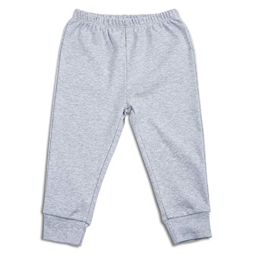 SOBOWO - Pantalones de algodón para bebé (3 unidades, unisex), color sólido, informal, para recién nacidos, niños y niñas de 0 a 24 meses Negro/Gris/Azul Marino. 18 meses