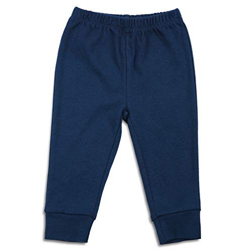 SOBOWO - Pantalones de algodón para bebé (3 unidades, unisex), color sólido, informal, para recién nacidos, niños y niñas de 0 a 24 meses Negro/Gris/Azul Marino. 18 meses