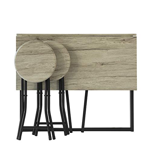 SoBuy OGT18-N,ES Set Mesa Alta de Bar y 2 Taburetes,Mueble Plegable para Cocina (2 Taburetes)