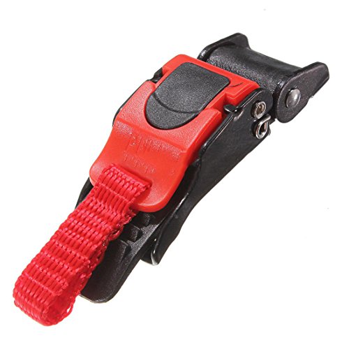 Sodial (R) - Hebilla tipo tirador de plástico para casco de motocicleta, hebilla de liberación rápida, negro y rojo, 3 unidades