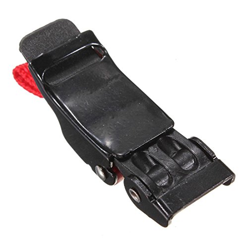 Sodial (R) - Hebilla tipo tirador de plástico para casco de motocicleta, hebilla de liberación rápida, negro y rojo, 3 unidades