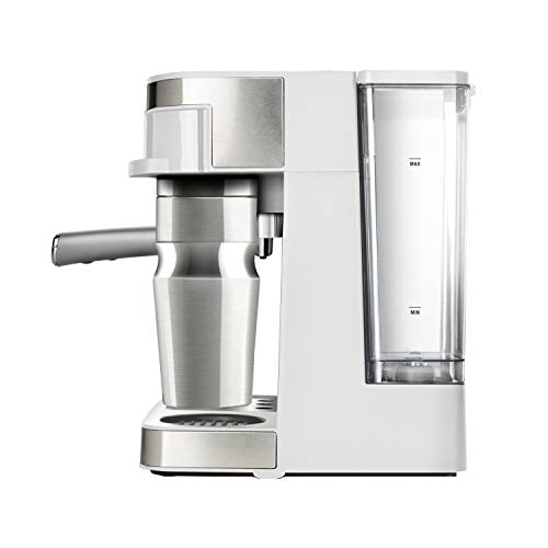 Solac CE4497 Multi Stillo 20 bar - Cafetera combinada multifunción 3 en 1: cafetera espresso + cafetera goteo + capuccino. Termo Portátil 320ml Inox. Libre BPA. Extra Cream. Vaporizador. Blanco/Inox.