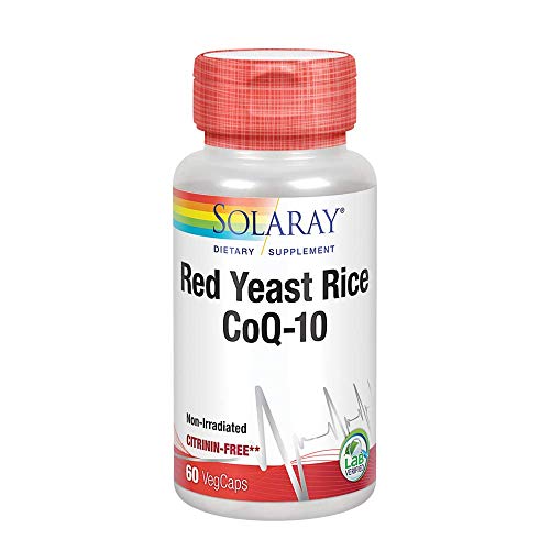 Solaray Red Yeast Rice + CoQ-10 | Con Niacina para un mayor apoyo a la salud cardiovascular | Sin Gluten | Apto Para Veganos | 60 VegCaps
