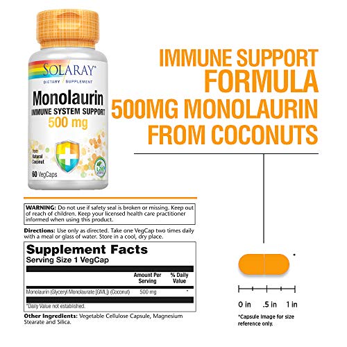 Solaray Solaray Monolaurin 500Mg | 60 Vegcaps 60 Unidades 200 g