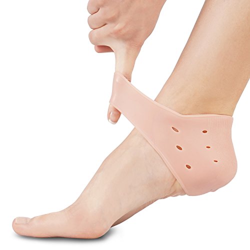Soles Talonera de gel (Una pieza) - Reduce el dolor en pie y en el talón - ayuda a mantener la piel seca, hidratada y libre de ásperas y molestas escamaduras - Un tamaño universal
