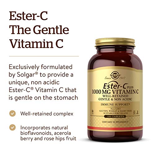 Solgar 1000mg Esterc Plus Vitamina C 180 Cápsulas 180 g