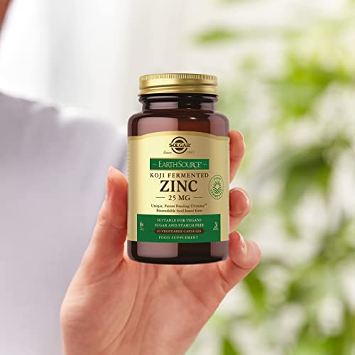 Solgar | Earth Source Koji Zinc Fermentado 25 mg | 30 Cápsulas Vegetales