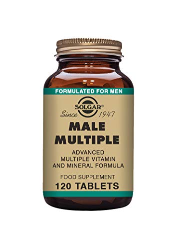 Solgar | Male Múltiple Complejo Multivitamínico y Multimineral para el Hombre |Multinutriente | Con Vitaminas, Minerales y Licopeno | 120 Comprimidos | Apto para Veganos