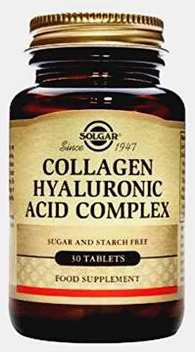 Solgar Nuevo Complejo de ácido hialurónico Colágeno - 30 Tabletas - Piel estado y recuperación - UE-Compatible