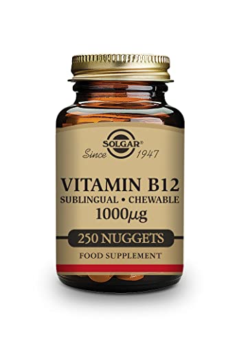 Solgar | Vitamina B12 1000 Mcg (Cianocobalamina) | Energía, Equilibrio Psicológico, Reduce el Cansancio | 250 comprimidos masticables sublinguales | Sabor Cereza Natural