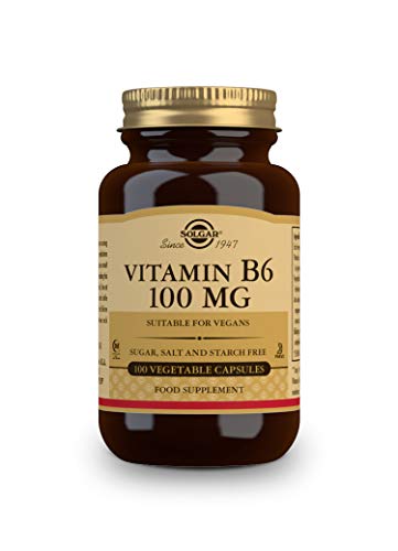 Solgar Vitamina B6 Mg (piridoxina) Actividad Hormonal Regulada, Formación De Glóbulos Rojos, Cápsulas Vegetales, Multicolor, 100 Unidad