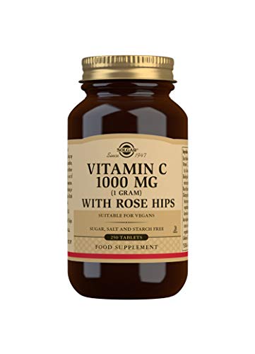 Solgar Vitamina C con escaramujo 1000 mg Comprimidos, Rose Hips - Envase de 250