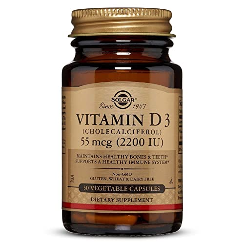 Solgar Vitamina D3 (colecalciferol) 2200 Ui (55 µg) Cápsulas Vegetales - Envase De, Multicolor, 50 Unidad (Paquete de 50)